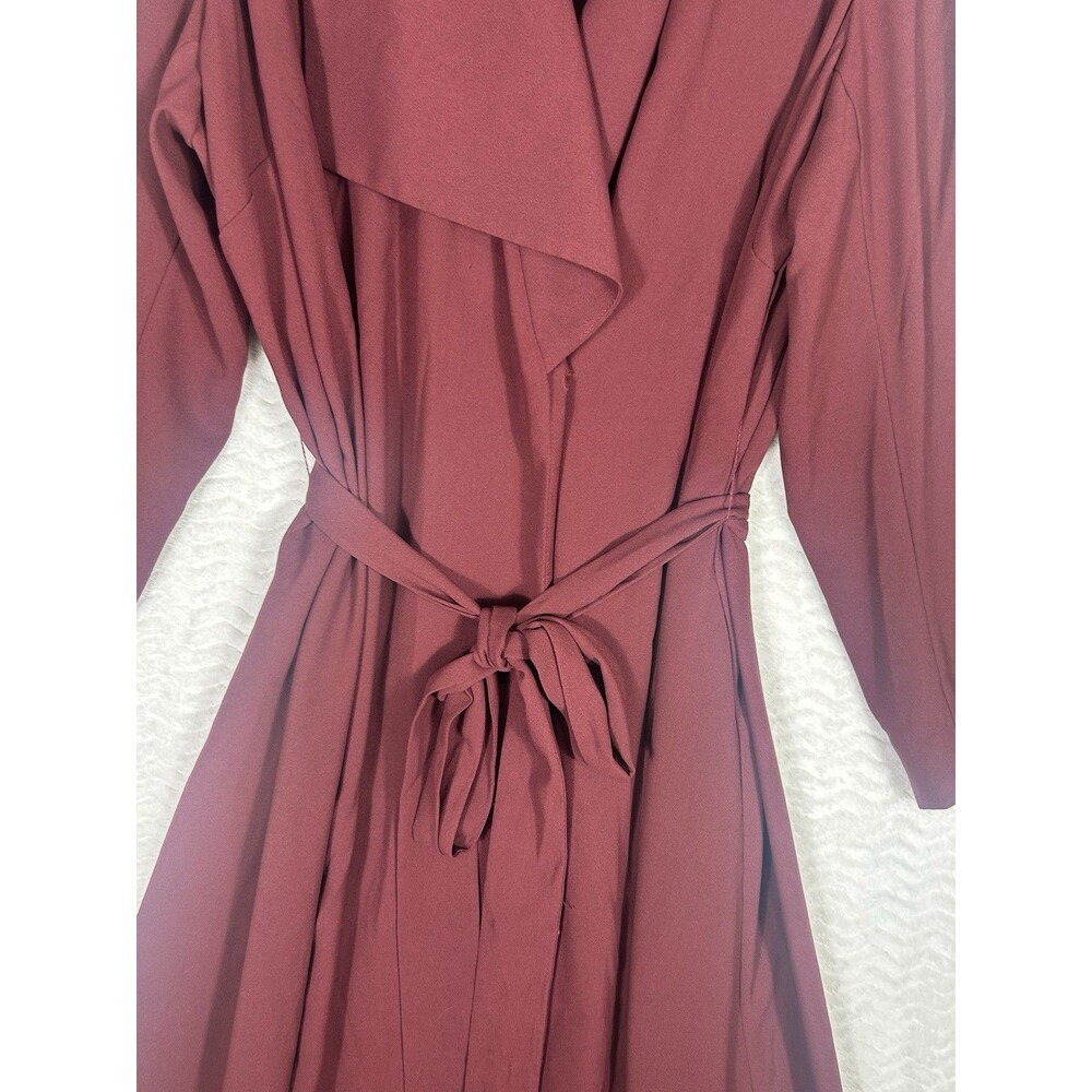 Lane Bryant Trench Coat Womens 22/24 Maroon Duster Light Weight‎ Officecore - Picture 4 of 9